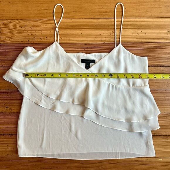 J. Crew drapey ruffle cami top blouse. Ivory, Size 2. - Picture 6 of 11